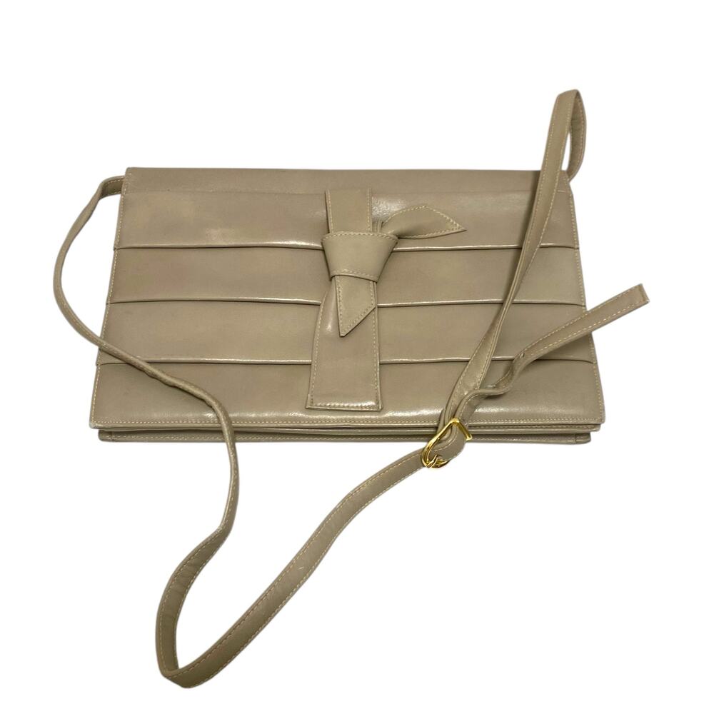 Vintage 70s Tanned Susan Gail Leather Shoulder Purse - Tuck & Tied Design